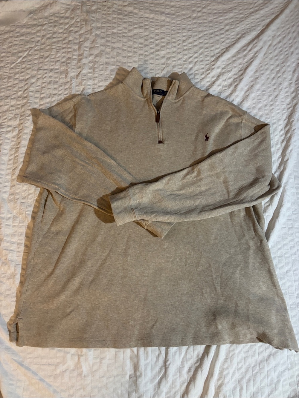 EUC Polo by Ralph Lauren Light Beige Quarter-Zip Pullover Size 3XLT